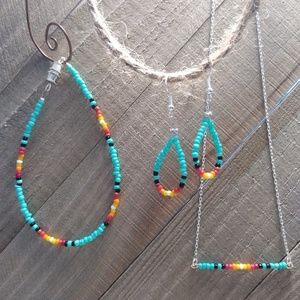 Southwestern blue bar set